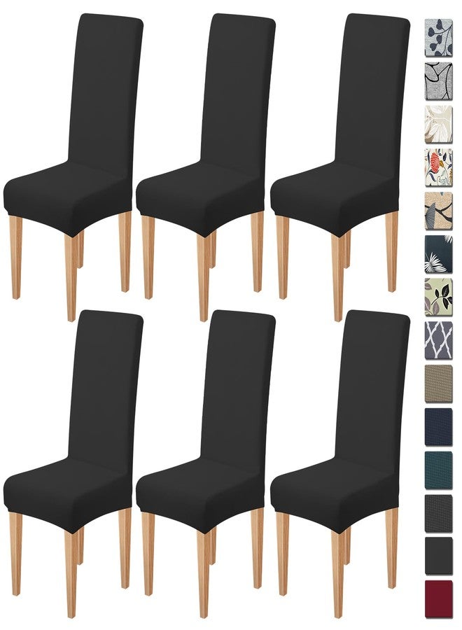 Dioxide High Stretch Chair Covers for Dining Chairs, Washable Dining Chair Covers Set of 6, Soft Dining Chairs Seat Covers, Parsons Chair Slipcover Protectors for Home Hotel Restaurant Banquet - Image 1
